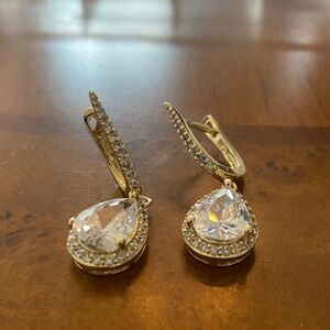 Elegant Gold and Silver Teardrop Earrings